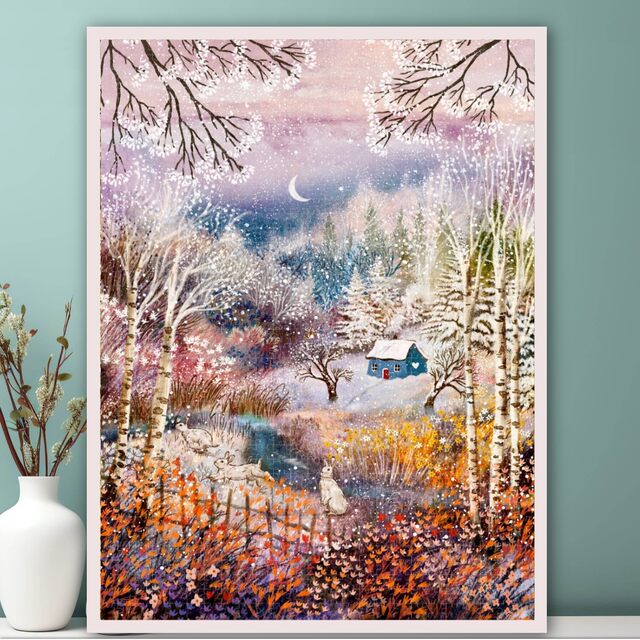 Four Seasons Series 1000-Piece Wooden Puzzle 500-Piece Adult Version High-Quality Forest Cabin Toy