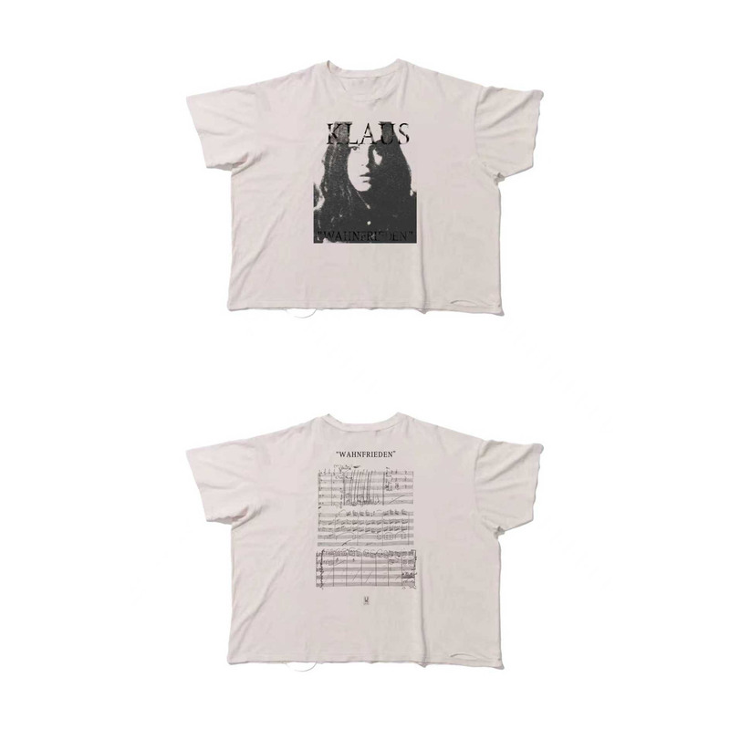 Wvast of Cores Washed Vintage White Distressed Portrait Musical Note Short Sleeve