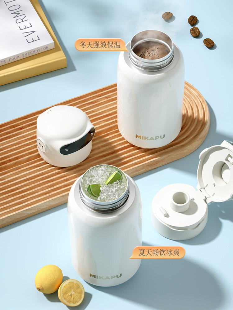 Mikapu Fingerprint Password Unlocking Thermos Cup for Women, Smart Kidsren's School-Specific Adult Straw Water Cup