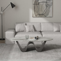 Italian minimalist modern slate oval coffee table Nordic light luxury small apartment designer high-end living room table