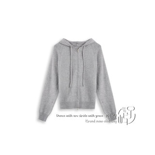 孑屿JIEYU 韩系连帽日常设计感针织开衫女2025秋冬新款