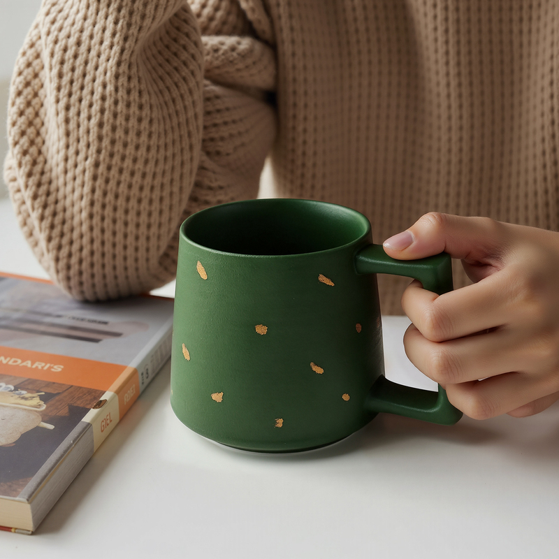 Jingdezhen Retro Mug Underglaze Ceramic Cup Simple Coffee Cup Office Matte Glaze High-End Tea Cup
