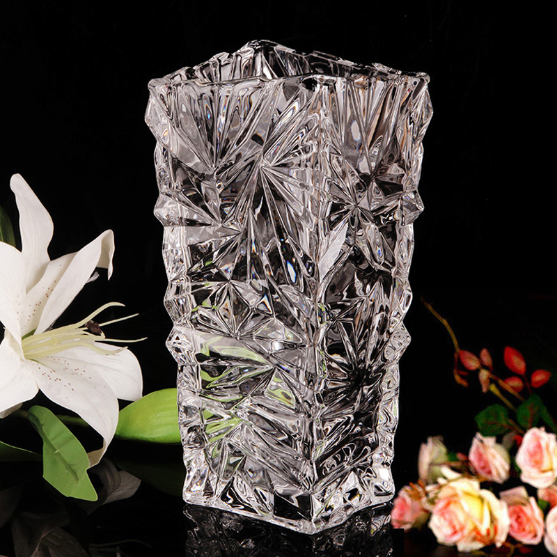 1399 Flewentz European-style home crystal glass vase flower arrangement water raising rich and expensive bamboo living room flower arrangement swing piece-Taobao