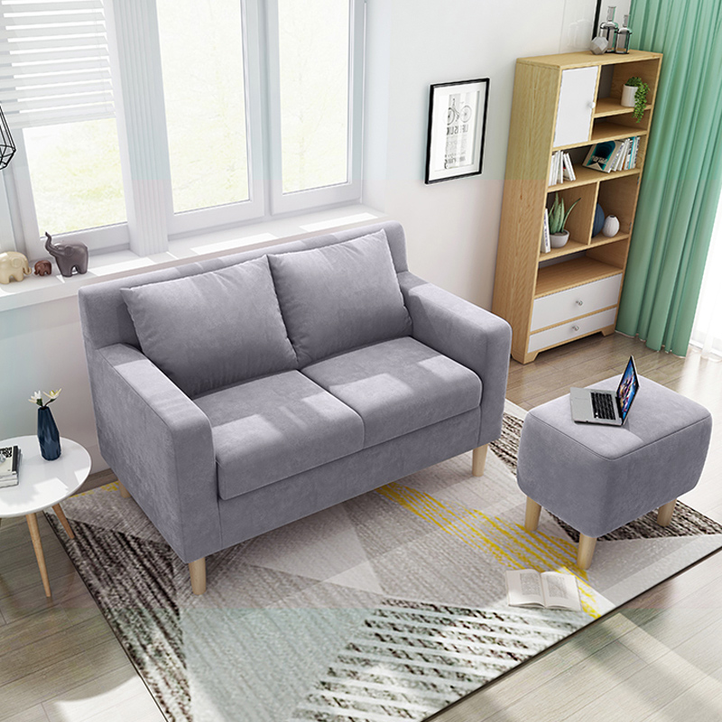 Nordic living room two-person three-person fabric sofa small apartment economical rental bedroom simple clothing store small sofa