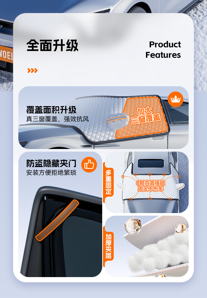 Car Front Windshield Sunshade Sunshade Front Baffle Heat Insulation Sunshade Sunshade Curtain Car Cover Snow Cover