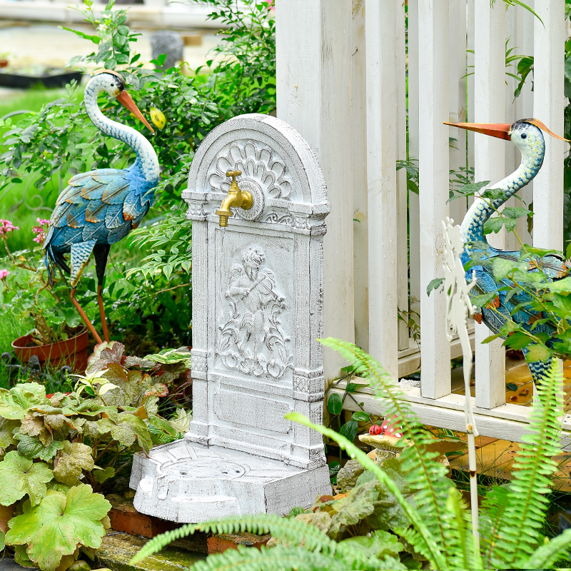 Sungmor European-Style High-End Cast Iron Sink Garden Courtyard Washbasin Handwashing Basin Courtyard Pool Angel Decoration