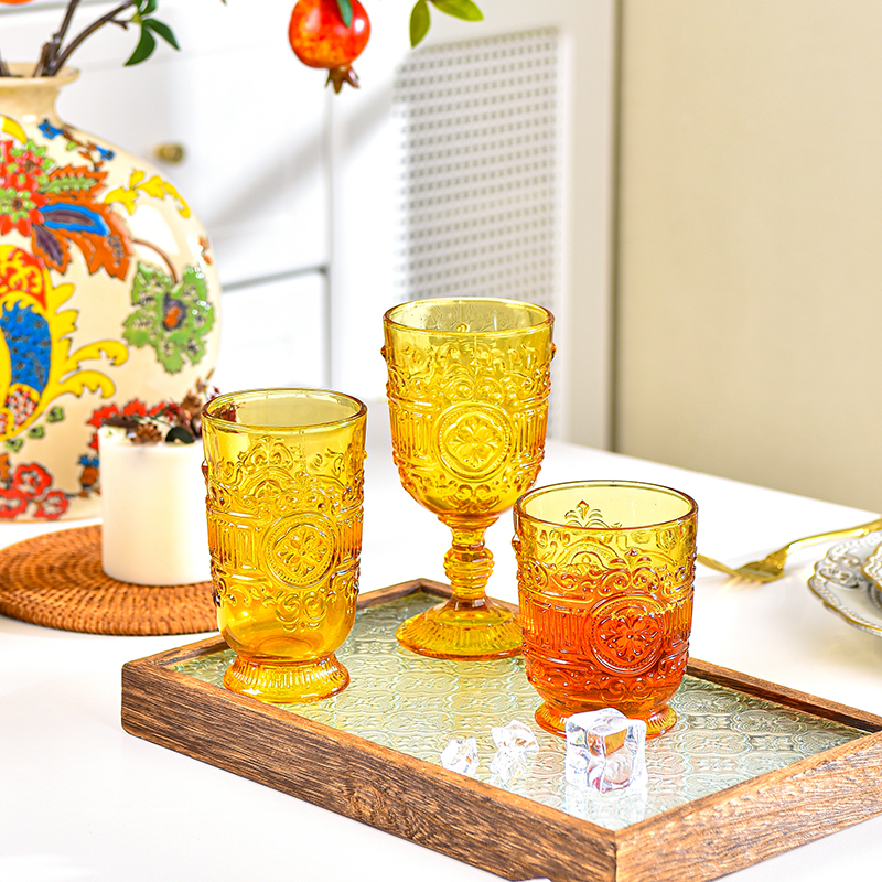 Sungmor glass cup high face value hot red wine cup Home Champagne Cup adorable short goblet with light lavish style-Taobao