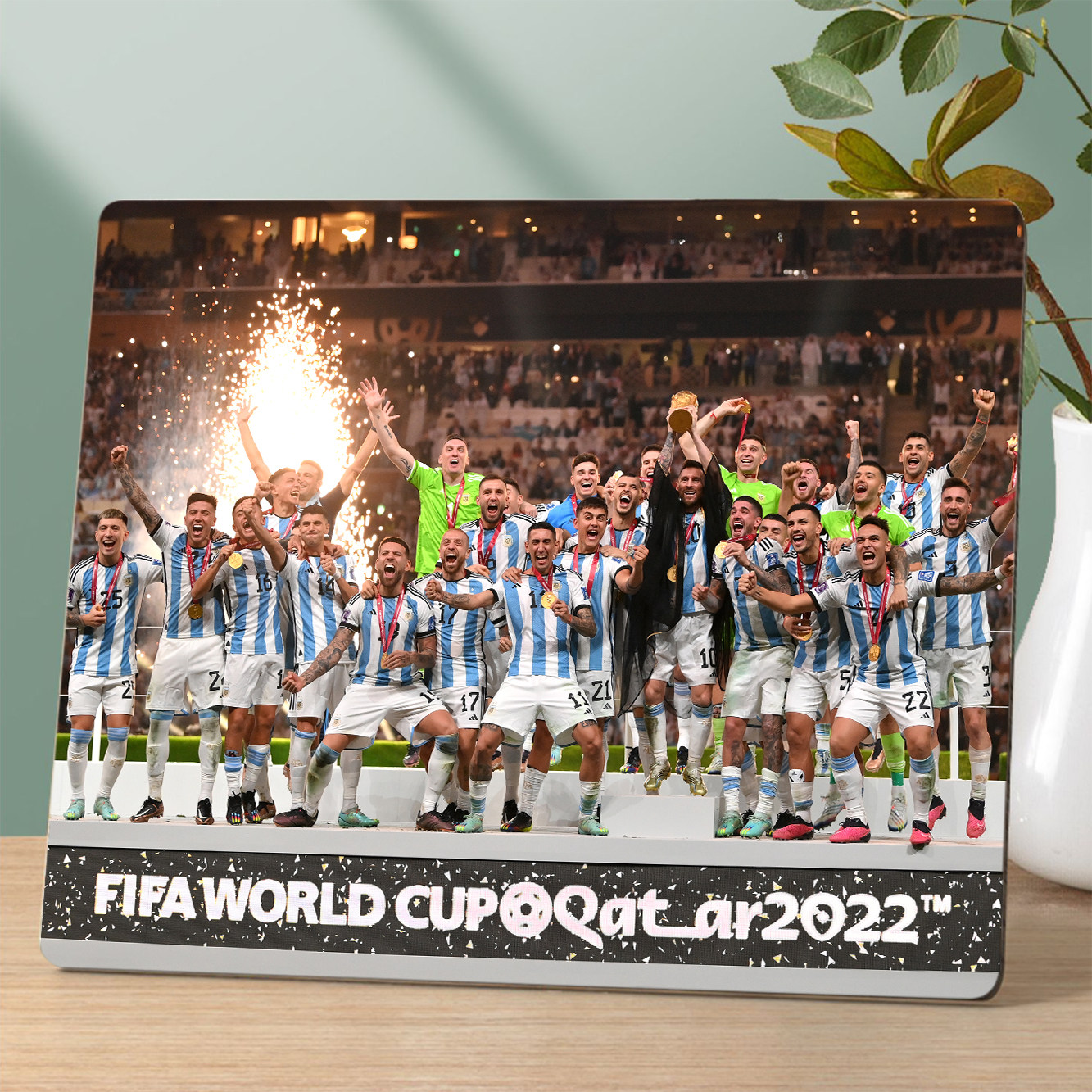 World Cup Football Gift Messi poster photo frame hem Decorative Painting Hanging Painting Birthday souvenir Peripheral Hands-Taobao