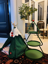 创意圣诞树置物架多层立式现代简约隔板床头沙发绿色零食柜收纳架