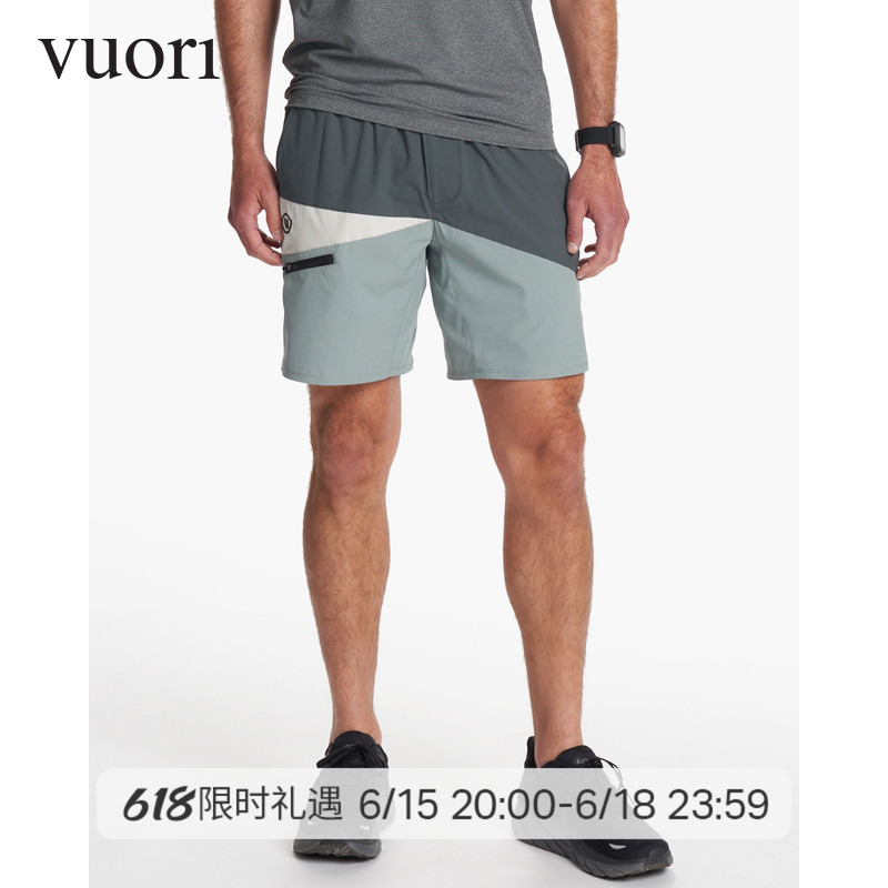 Vuori Colorblock Korean Short Shorts Men's Fitness Lined Sports Pants V392