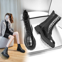 Leisure shoes woman Martin boots in 2022 new winter plus thickening ladies England wind high gang