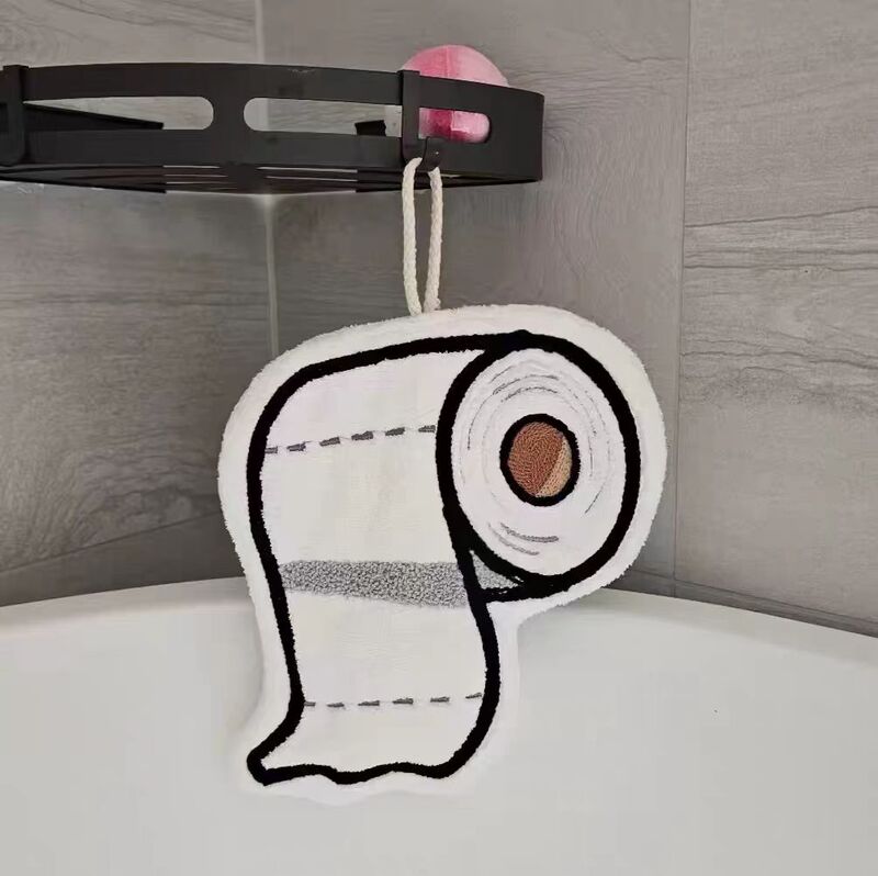 New Creative Toilet Paper Roll Coral Fleece Hand Towel Soft and Absorbent for Home Washbasin Bathroom Kitchen