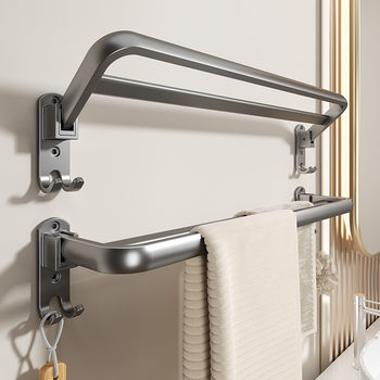 Towel rack without punching toilet wall-mounted bathroom