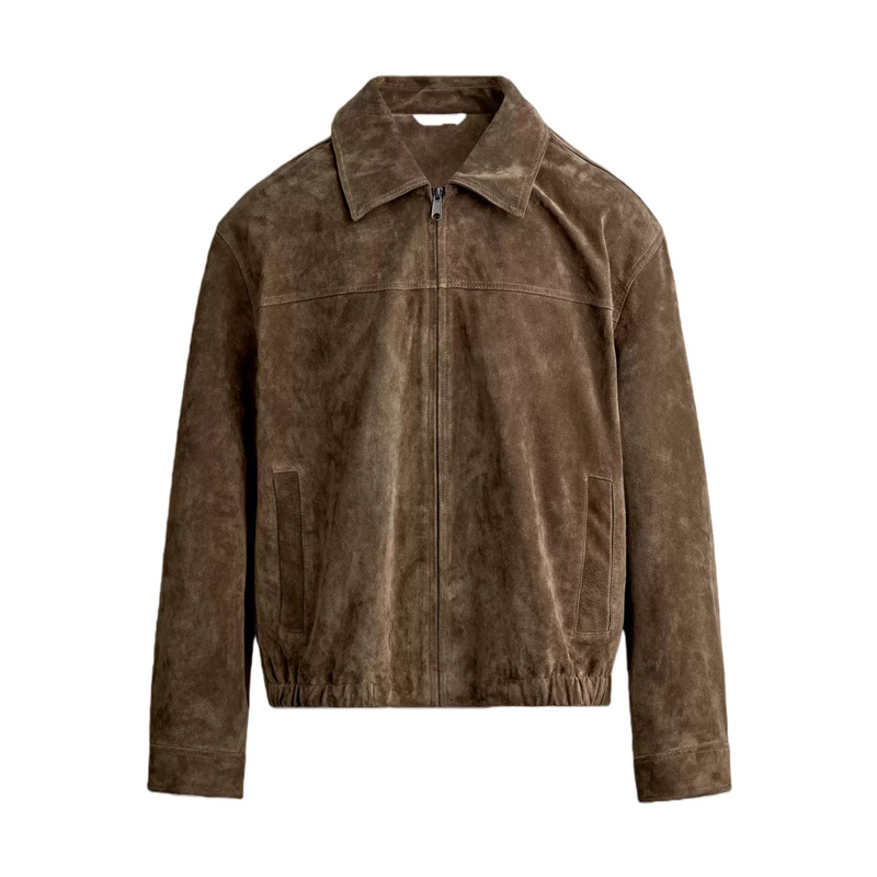 2026 Autumn New Men's Casual Versatile Slim Fit Straight Suede Leather Jacket 3833430
