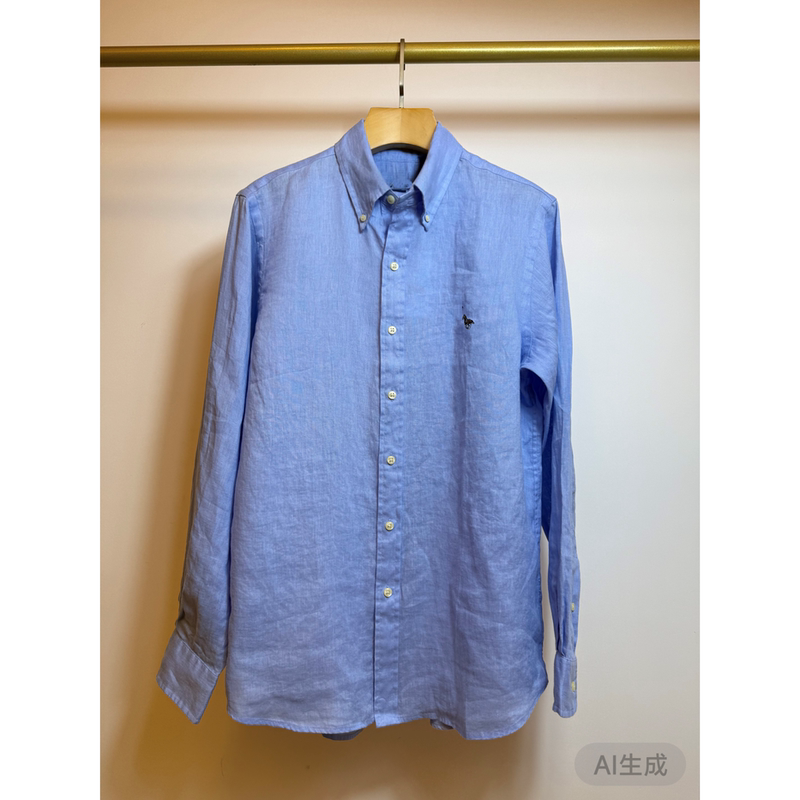 Light Blue Linen Shirt Blue
