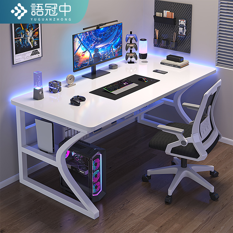 White Computer Desk Desktop Home Bedroom Desk Modern Minimalist Desk Bench Table Simple Electric Race Desk-Taobao