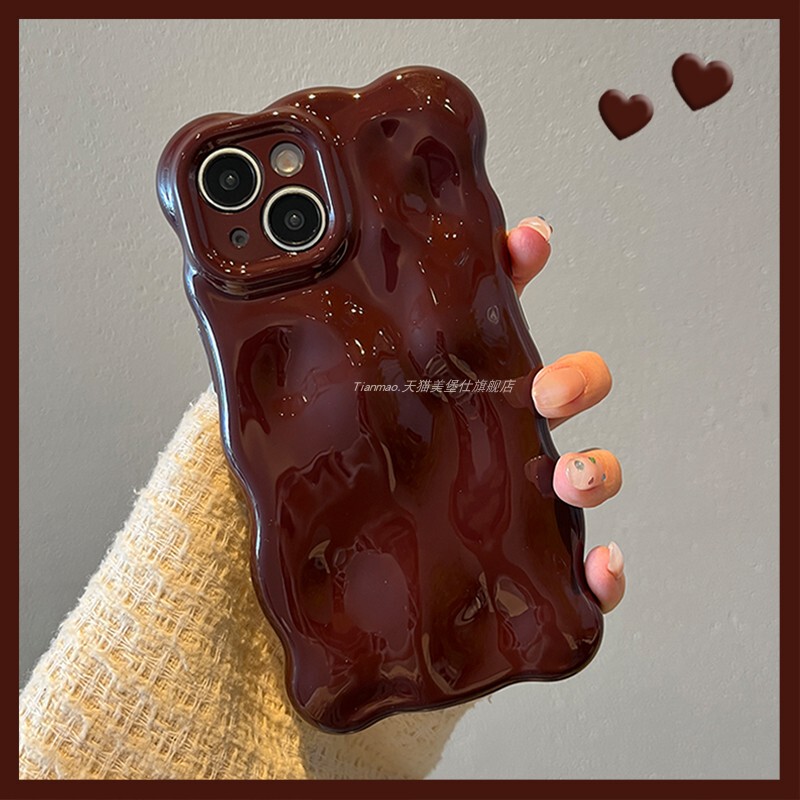 Meibao's Glossy Wavy Pattern Wine Red Phone Case for Apple 17, Suitable for iPhone 14 Pro, Japanese and Korean Style, Sweet for 13, Unique for 12, Personalized for 15 Pro Max, Drop-Proof for 17, Protective for 16, Niche Meibao's Glossy Wavy Pattern Wine Red Phone Case for Apple 17, Suitable for iPhone 14 Pro, Japanese and Korean Style, Sweet for 13, Unique for 12, Personalized for 15 Pro Max, Drop-Proof for 17, Protective for 16, Niche