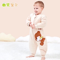 Baby sleeping bag spring and autumn thin autumn and winter 2-year-old pure cotton 1 one or two-year-old children anti-kick quilt winter baby sleeping bag split legs