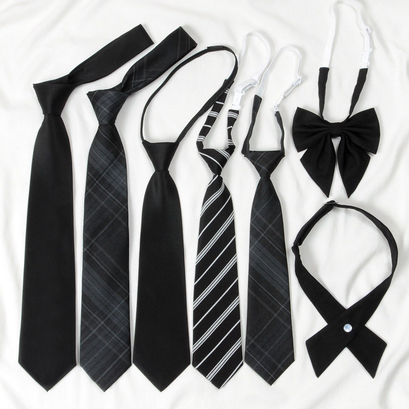 JK black tie shirt decoration Japanese preppy style lazy no-type graduation gown bow tie female student male DK hand type