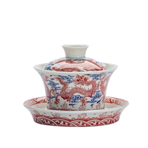 Jingdezhen Handmade Horseshoe Cover Bowl Tea Cup Single Home Alum Red Kowloon Ceramic Tea Maker Home Kung Fu Tea Bowl