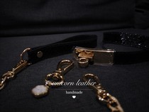 Multi-purpose neck ring necklace customized Kelly buckle k9 necklace niche retro cowhide mens and womens neck choker