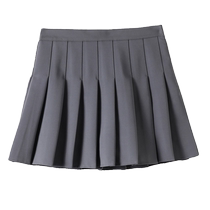 Gray high-waisted pleated skirt for women with draped feel and petite spring summer autumn and winter college style suit skirt a-line skirt
