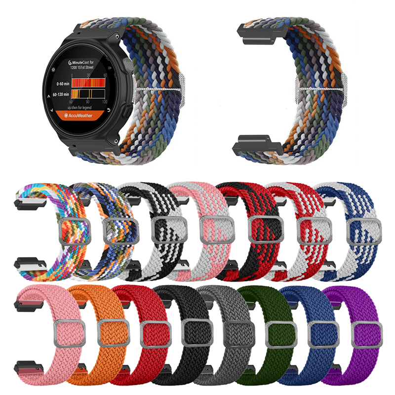 Suitable for Garmin Forerunner220/230/235 Elastic Woven Nylon Watch Strap Forerunner735Xt/620/630 Fashionable Sports Nylon Woven Watch Strap Versatile for Both Men and Women