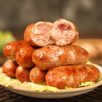 Meat Daha Volcanic Stone Grilled Sausage Pure Meat Air Fryer Semi-Finished Sausage Black Pepper Flavor Original Meat Sausage Shipped by Sf Express