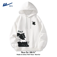 [Толстовка с капюшоном] Белый (ярлык на груди Dui Dui Cat_нижний правый ярлык Dui Dui Cat)