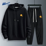 Warrior, модный спортивный костюм для влюбленных подходит для мужчин и женщин, абрикосовая толстовка с капюшоном, штаны, осенняя