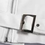 PU куртка мужская осенняя молния белая искусственная кожа Jacke