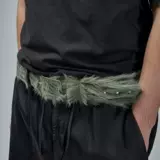 [Ultra -Essoman Sense] Dries Van Noten Green Long Horse Hair Hair Hair Dvn Импортированная атмосфера крема для дерева