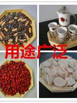 Sorghum stalk octagonal cover curtain double-layer cover mat octagonal dustpan fruit plate sorghum stalk pot cover steamed bun basket grate long tray