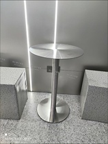Simple modern industrial style cafe stainless steel small round table outdoor leisure round iron table metal dining table
