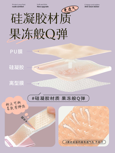 Anti-Chafing Foot Pads for High Heels, Invisible Silicone Heel Pads, Leather Shoe Toe and Ankle Anti-Chafing Pads