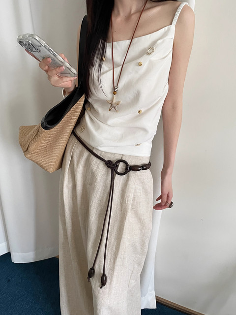 Retro Vintage Style Unisex Loose Knot Long Belt for Women, Suitable for Jeans and Skirts, High-End Versatile Waist Accessory