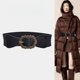 Women's Coat Belt Waist Accessory Wide Elastic Black Vintage Decorative Belt for Dresses, Sweaters, and down Jackets