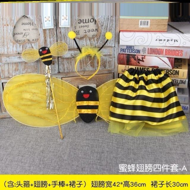 Little Bee Headwear Performance Props Kindergarten Christmas Halloween Decoration Children's Costume Supplies Angel Butterfly Wings