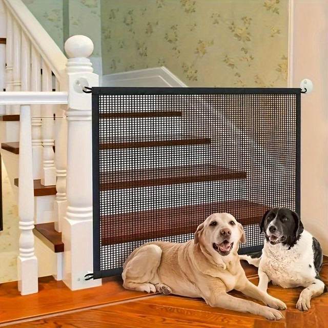 Dog fence indoor door fence without punching foldable net barrier door stair exit baffle small and medium-sized dog fence