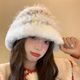Cute Little Candy Bean Plush Fisherman Hat for Women, Autumn and Winter Warm and Cold-Proof Knitted Wool Hat, Windproof Ear Protection Hat