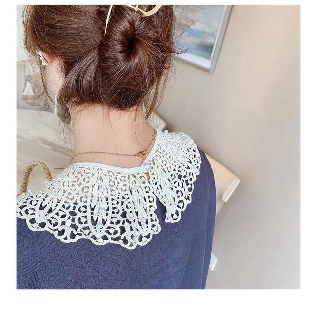 Lace Hollow-Out Lace Shawl Women's Cape Summer Black Multi-Functional Sun Protection Cover-Up with Skirt and Fake Collar