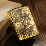 Оригинальная зажигалка, мужская бирюзовая высококлассная инкрустация камня, с драгоценным камнем