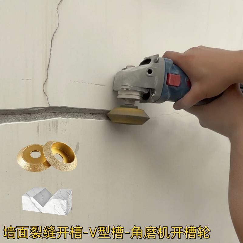Wall and Ceiling Cracks ~ V-Groove Repair ~ Angle Grinder Slotting Wheel ~ Cement and Concrete Crack Slotting