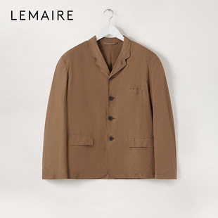 【公式正規品】LEMAIRE メンズ クラシック フォーンブラウン シンプルで快適な4つボタンショートジャケット