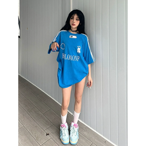 Летняя футболка для влюбленных, в американском стиле, короткий рукав, оверсайз