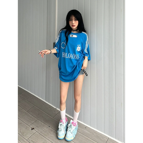 Летняя футболка для влюбленных, в американском стиле, короткий рукав, оверсайз