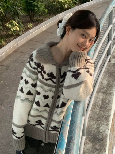 Скандинавский демисезонный свитер, кардиган, скандинавский стиль, увеличенная толщина, оверсайз