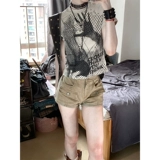 Сексуальная летняя короткая приталенная футболка, короткий рукав