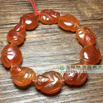 Antiques miscellaneous pretty old agate bead bracelet monkey head agate toy accessories old Buddha beads agate monkey bracelet