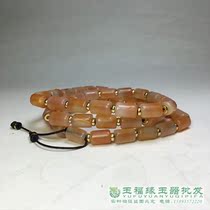 West Asia old beads multi-Circle Bracelet persimmon red orange skin pattern old agate horn hole chop necklace long string